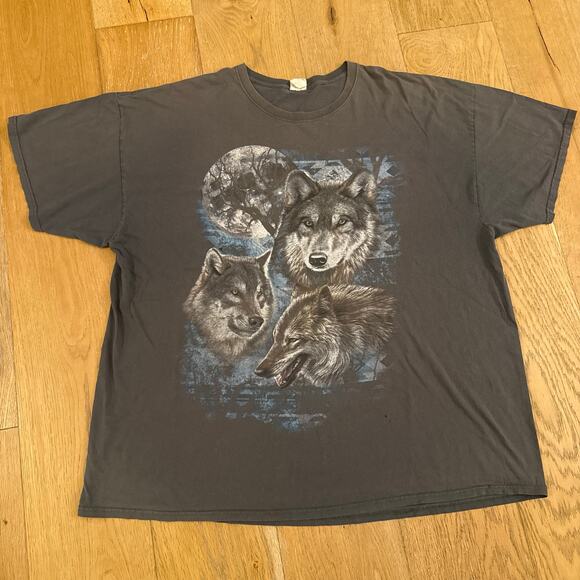Vintage 2000s Wolf Full Graphic T-Shirt – Size XL - Picture 1 of 4